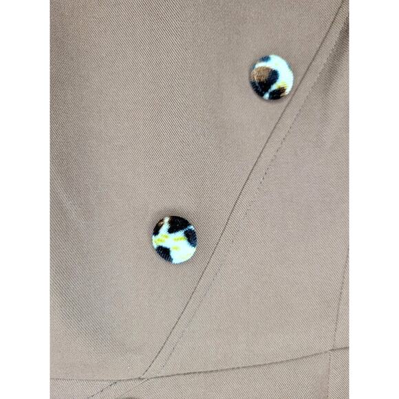 Beautiful Vintage Brown Pencil Dress Cheetah fabric buttons - Picture 5 of 9
